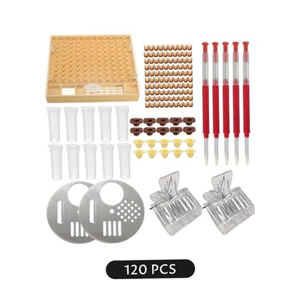Beekeeping Supplies Kit, Plastic Queen Rearing System with Grafting Tool, Cell Cups, and Beehive Accessories for Hive Management, Grafting Tool