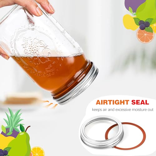 Esrentle Mason Jars 32 oz Wide Mouth - 12 Pack Quart Glass Mason Jars with Airtight Lids and Bands for Canning, Pickling, Food Storage, Fermenting, Leak Proof, Reusable - color: 32 oz-12Pack-Fruit
