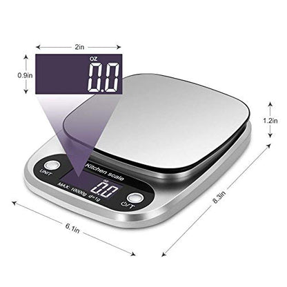 Digital Kitchen Scale for Cooking & Baking, Compact Food Scale with Digital Display, Unit Conversion, Tare Function, Lightweight Design for Home Cooks, Diet Trackers, Meal Prep