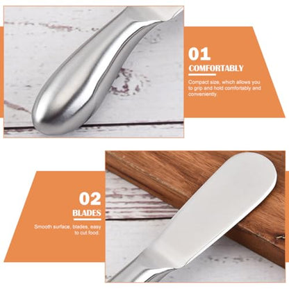 Unomor 3pcs Stainless Steel Butter Cutter and Cheese Spatula Set with Hollow Handles for Home Baking and Restaurant Use