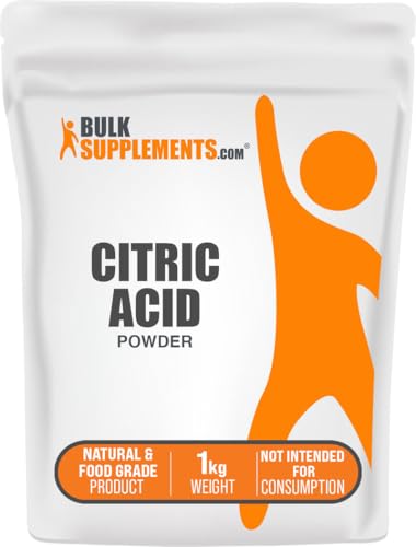 BulkSupplements.com Citric Acid Powder - Citric Acid Food Grade, for Flavor Enhancer, & Cleaning, Citric Acid for Bath Bombs - Anhydrous & Gluten Free, 1kg (2.2 lbs) (Pack of 1) - size: 35.27 Ounce (Pack of 1)