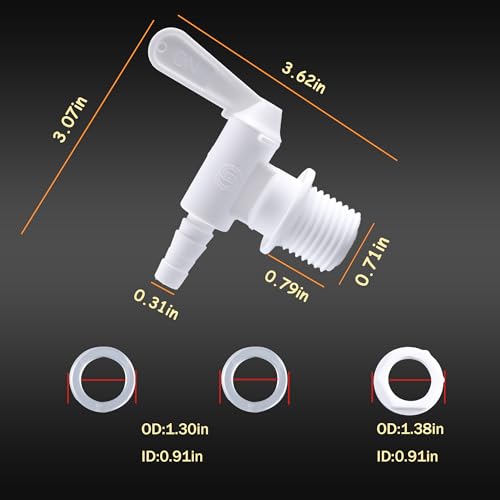 Plastic Bucket Spigot 2 Pack Fermentation Valve for 5 Gallon Home Brewing Bucket Beer Wine Making Bottling Faucet with Barbed Outlet by GWENBHMTOOL - size: 2 PACK
