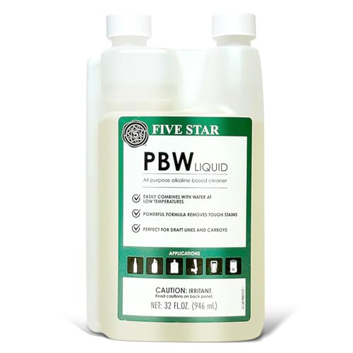 Cooler Keg PBW 32oz Brewery Cleaner, Beer Line Sanitizer, Liquid Wash for Growlers, Home Brew Cleaning, and Kegerators