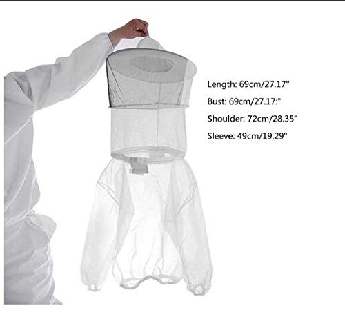 Protective Bee Keeping Jacket Veil Suit with Pull Hat Veil for Beekeepers Without Pants - color: Transparent