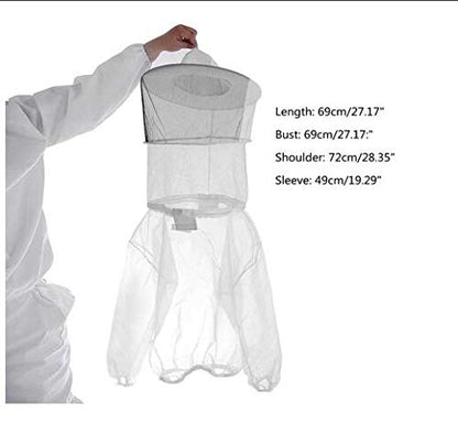 Protective Bee Keeping Jacket Veil Suit with Pull Hat Veil for Beekeepers Without Pants - color: Transparent