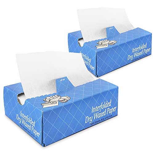Fit Meal Prep 1000 Sheets 6 x 10.75” Dry Wax Paper Sheets for Food, Greaseproof Sandwich Wrapping, Interfolded Deli Wax Paper for Fries, Burgers, Food Basket, Made in USA - size: 6 x 10.75"