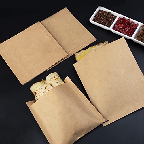 200 Pcs Kraft Paper Cookies Bags - Unbleached Small Paper Bakery Bags for Treats, Baked Snacks, Pastry, Bread (4.7x6.3 Inch) - size: 4.7x6.3 inch-200pcs