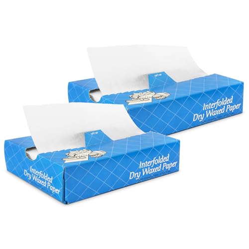Fit Meal Prep 1000 Sheets 12 x 10.75” Dry Wax Paper Sheets for Food, Greaseproof Sandwich Wrapping, Interfolded Deli Wax Paper for Fries, Burgers, Food Basket, Made in USA - size: 12 x 10.75"