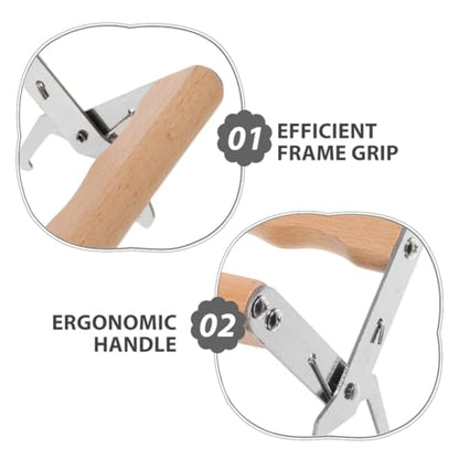 HANABASS 2pcs Steel Beehive Frame Capture Clamp with Wooden Handle, Beekeeping Equipment for Honey Harvesting and Hive Inspection, Beehive Lifter Gripper Tool for Apiary Supplies