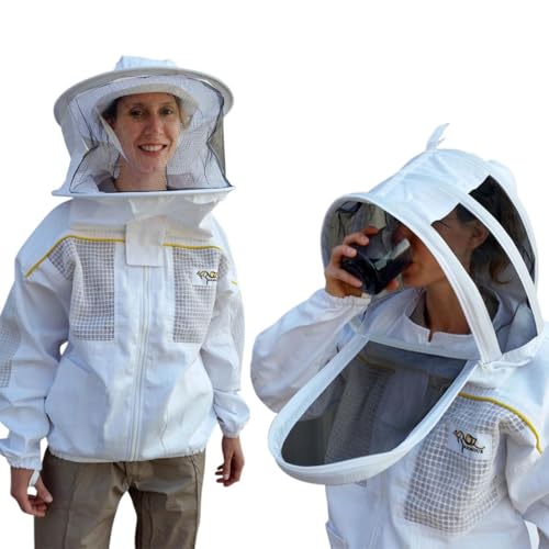 Semi Ventilated Poly Cotton Jacket Extra Cool Beekeeper Costume Kit with 2 Hoods Fencing/Folding & Round Brim Hat (8X-Large) - size: 8X-Large