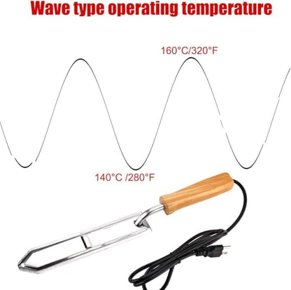 Honey Scraper Cutter, Handheld Electric Honey Extractor, Stainless-Steel Electric Uncapping Knife with Wooden Handle, Honey Cutter for Beekeeper Supplies, Beekeeping Scraper Tool