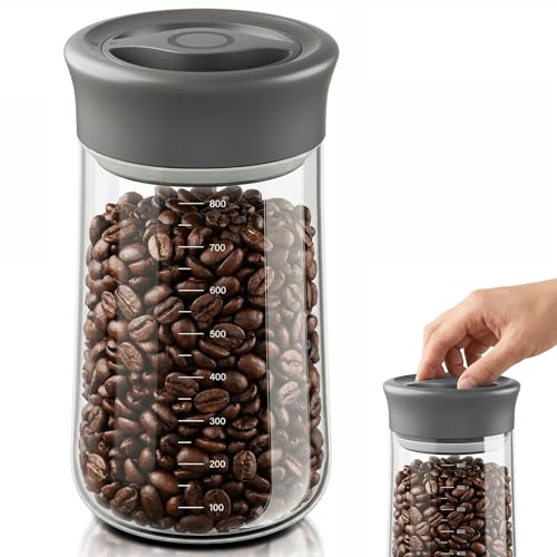 OURCABECUE Wide Mouth Mason Jar 27 oz, 2026 Upgrade 90° Rotating Lid Glass Storage Jar, Food Grade Overnight Oats & Yogurt Jar, Dry Snacks Candies jar - color: Grey, size: 27OZ