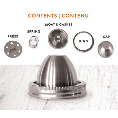 ChouAmi (The Little Fermenter) Stainless Steel Fermenting Lid for Le Parfait Glass Canning Jars (Device Only)