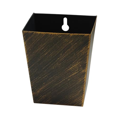 Vintage Beer Bottle Cap Catcher Wall Mount Rustproof Outdoor Aged Gold Mountable Soda Top Bucket with Drain Opening for Post Table Cooler Cart - color: Aged Gold