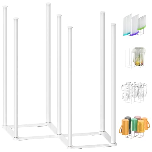 Collapsible Bottle Drying Rack, Baby Bottle Drying Rack, Foldable Cup Draining Holder, Retractable Reusable Silicone Bag Dryer with Non-Slip Bottom - Stainless Steel (White) - color: White