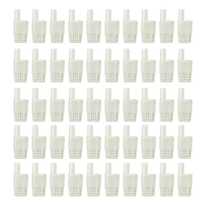 TopHomer 50pcs White Queen Bee Cages 2.56 * 1.10 * 0.43in Beekeeping Catcher Plastic Bee Isolator Clip Beekeeper Rearing Tools for Indoor Home Outdoor
