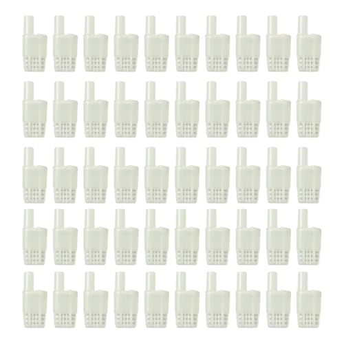 TopHomer 50pcs White Queen Bee Cages 2.56 * 1.10 * 0.43in Beekeeping Catcher Plastic Bee Isolator Clip Beekeeper Rearing Tools for Indoor Home Outdoor