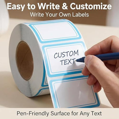 500 Removable Labels - No Residue, Reusable and Waterproof | Suitable for Food Storage Containers, Etc. (Blue) - color: Blue