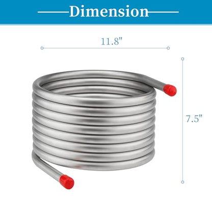 Vigorous Wort Chiller, 3/4" x 25 Ft Food Grade 304 Stainless Steel Coil, Water Chiller for Ice Bath Beer Brewing Tubing Coil, Stainless Steel Immersion Chiller - size: 3/4" x 25 Ft Wort Chiller