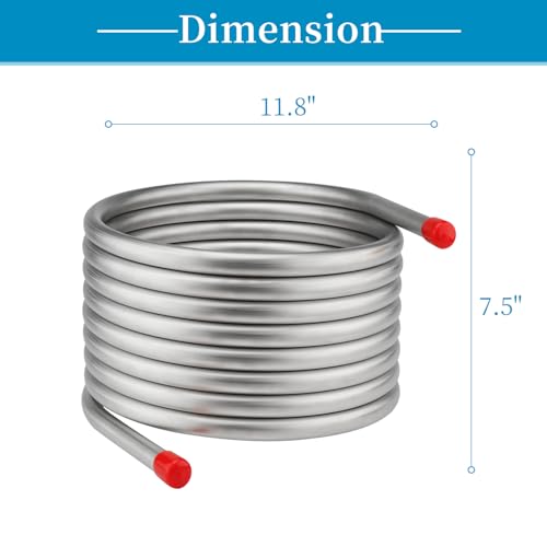 Vigorous Wort Chiller, 3/4" x 25 Ft Food Grade 304 Stainless Steel Coil, Water Chiller for Ice Bath Beer Brewing Tubing Coil, Stainless Steel Immersion Chiller - size: 3/4" x 25 Ft Wort Chiller