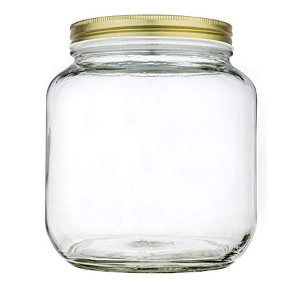 kitchentoolz 6 Pack of Glass Mason Jar Half Gallon Wide Mouth with Airtight Metal Lid - Safe for Fermenting Kombucha Kefir, Pickling, Storing and Canning Made in USA - color: Gold Lid