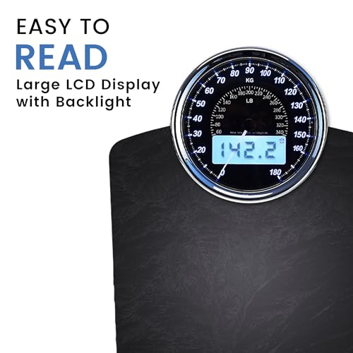 EILISON Highly Advance 2-in-1 Digital & Analog Weighing Scale for Body Weight-400lbs, 4 High Precison GX Sensor Accurate, Thick Tempered Glass, Extra Large Display (New Black) - color: Grey