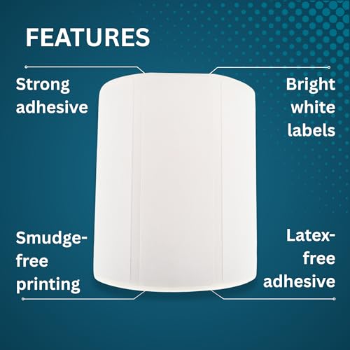 Pantry Labels for Containers, Blank White Kitchen Storage Stickers – 70mm x 25mm (2.7” x 1”), 500/Roll, Strong Permanent Adhesive, Food Safe, for Jars, Spice Containers & Pantry Organization