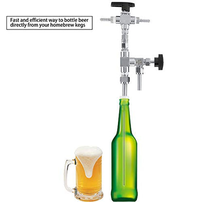 Brickman Beer Gun Filler, Beer Bottle Filler, Adjustable Counter Pressure Bottling Wand, 304 Stainless Steel Beer Homebrew Tool Kit