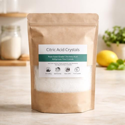 Citric Acid 1.3kg 100% Pure Food Grade – 100% Anhydrous Citric Acid Fine Crystals | Natural Sour Powder for Food, Cleaning, Descaling, Preservation & DIY Projects | Handy Re-Sealable Pouch