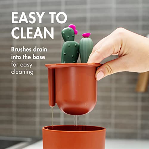 Boon Cacti Bottle Cleaning Brush Set,Terracotta,4 Piece Set,(Pack of 12) - size: 4 Piece Set (Pack of 12), style: Terracotta Set