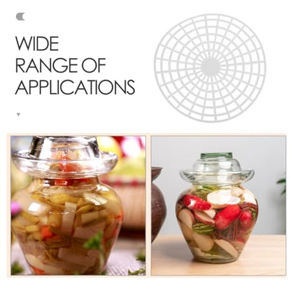 Hemobllo Pickles Jar Weight Press Plate 5 Pack 6.88 X 6.88 X 1.37 in Stainless Steel Fermentation Mesh Press for Pickles Kimchi Wide Mouth Jars Vegetable Canning Home Brewing