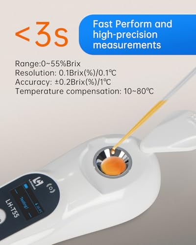 3-in-1 Digital Brix Refractometer with ATC/Refractive Index(RI), Accurate Measurement with Precision Light-Blocking Cover, Brix Meter for Fruit Juice/Beer Brewing/Coffee/Wine Liquid, Range: 0-55% - size: 0-55%Brix
