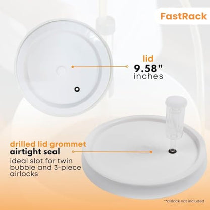 FastRack 2 Gallon Fermentation Bucket with Lid, Grommet & twin bubble airlock (3 Pack)|HDPE Brew Bucket with Handle & Grommeted Lid |BPA-Free Fermenter Ideal for Beer, Wine, Mead, Cider & Food Storage - size: 3 Pack