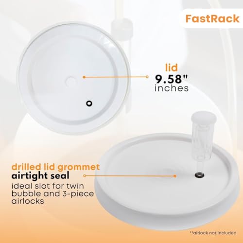 FastRack 2 Gallon Fermentation Bucket with Lid, Grommet & twin bubble airlock (3 Pack)|HDPE Brew Bucket with Handle & Grommeted Lid |BPA-Free Fermenter Ideal for Beer, Wine, Mead, Cider & Food Storage - size: 3 Pack