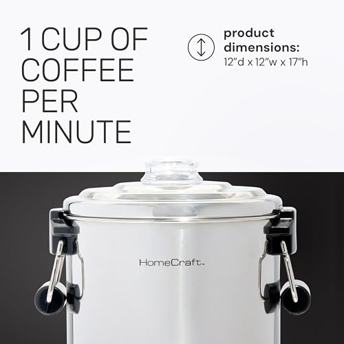 HomeCraft 45-Cup Coffee Urn and Hot Beverage Dispenser with Double Dripless Faucet, Quick-Brewing, Stainless Steel - style: 45 Cup Double Spigot