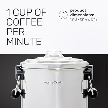 HomeCraft 45-Cup Coffee Urn and Hot Beverage Dispenser with Double Dripless Faucet, Quick-Brewing, Stainless Steel - style: 45 Cup Double Spigot
