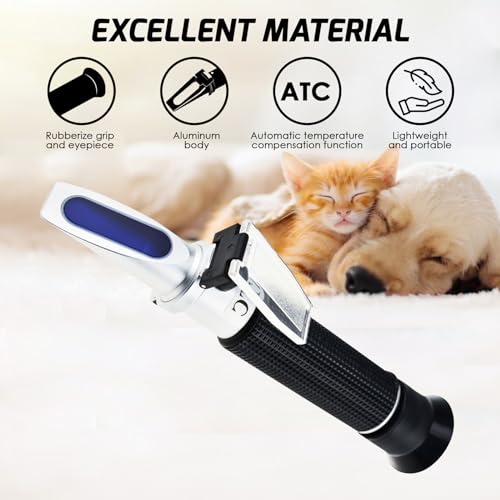 3-in-1 Animal Clinical Refractometer, Veterinary Refractometer, Scale Clinical Refractometer for Cat and Dog Urine Specific Gravity and Serum Protein Health Index with ATC - color: Urine Sg / serum protein