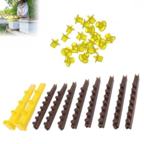 JZBZ Queen Bee Rearing System Queen Bee Rearing Kit Includes 2 Side Bar 4 Divisible Cell Cup Holder and 60 Queen Cell Cup