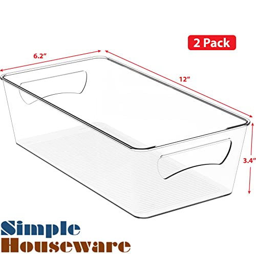 Simple Houseware Freezer Organizer Bins, 12'' x 6'', 2 Packs - size: 2 Pack - 12 x 6 x 3.4