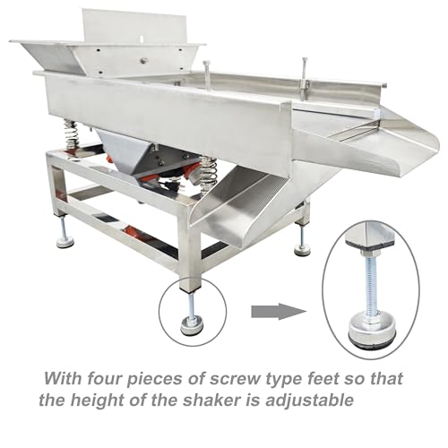 TECHTONGDA Straight Vibrating Sieve Screen Shaker Electric Linear Sifter Machine Stainless Steel One Layer Two Motors 1mm Round Hole Screen Size 11.8×31.5inch 110V - size: 1mm