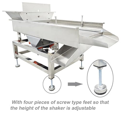 TECHTONGDA Straight Vibrating Sieve Screen Shaker Electric Linear Sifter Machine Stainless Steel One Layer Two Motors 3mm Round Hole Screen Size 11.8×31.5inch 110V - size: 3mm