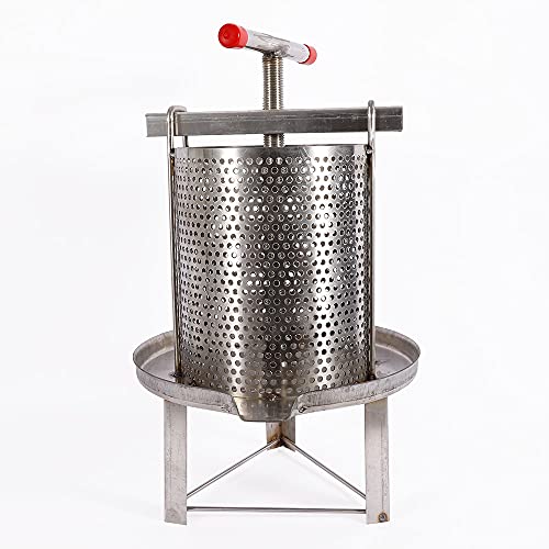 Fruit Wine Press Honey Wax Press Stainless Steel Manual Press, Honey Beeswax Extractor Natural Juice Press, Full Height 60CM