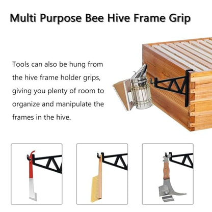 6Pcs Beehive Inspection Bracket,Beehive Frame Holder Frame Perch Beekeeping Bracket Rack for Beekeepers Bee Hive Stand Beehive Hanger Beekeeping Equipment Beekeeping Supplies Tool (Black)