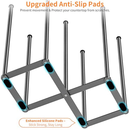 KORRTFID Foldable Bottle Drying Rack, Baby Bottle Drying Rack, Collapsible Cup Draining Holder, Retractable Reusable Storage Bag Dryer with Non-Slip Bottom - Stainless Steels (Starlight Gray) - color: Starlight Gray