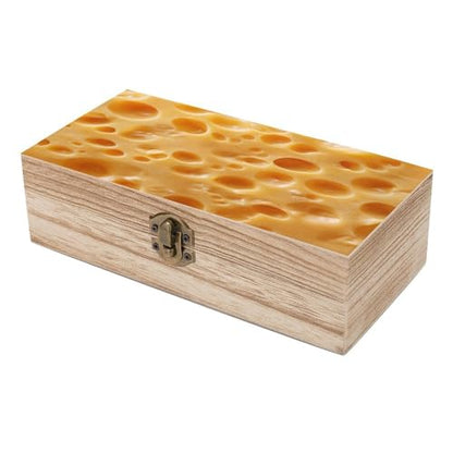 Cheese Texture Wooden Storage Box with Hinged Lid And Front Clasp Large Keepsake Box