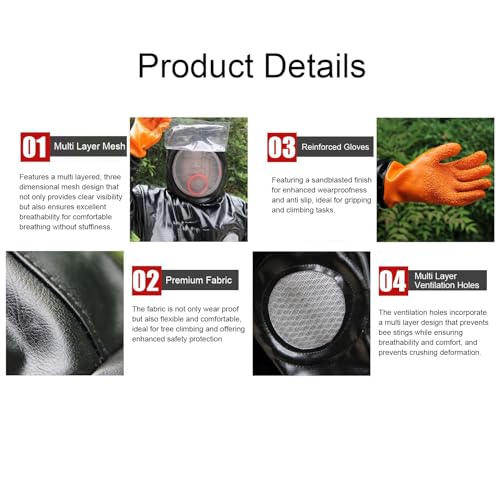 Beekeeper Costume, Bee Suit Thickened Synthetic Leather Full Body Protective Beekeeping Outfit for Men Women