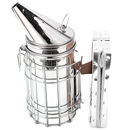 Fdit Stainless Steel Beehive Smoker Kit with Bee Brush Queen Clips and Scratcher for Beekeeping