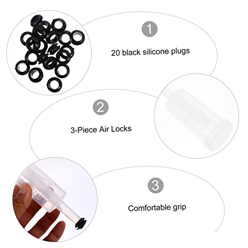 Unomor 3-piece Air Lock Set Silicone Lids for Brewing Beer Wine Making Equipment