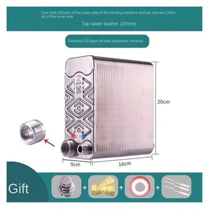 50/60/80/100/120-Plate Domestic Hot Water Exchanger Water to Water Brazed Plate Heat Exchanger(50 Different Side) - size: 50 Different Side