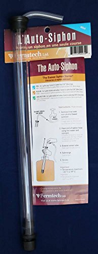 Fermtech Mini Auto-Siphon - Clear Siphon with 3ft Food - Grade Vinyl Hose - Effortless Bottling for 1 Gallon Jugs, Wine, Beer, Mead & Kombucha - 3/8in